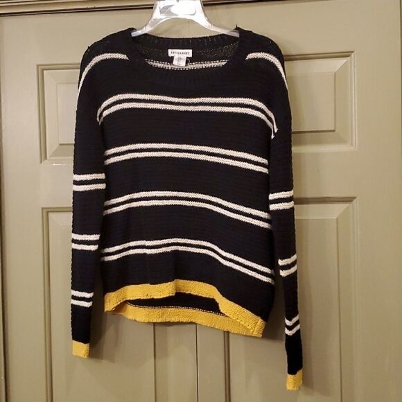 Artisan NY black white and mustard sweater - Picture 1 of 7
